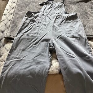 Everyday Soft Cotton-Blend Overalls — Light Gray